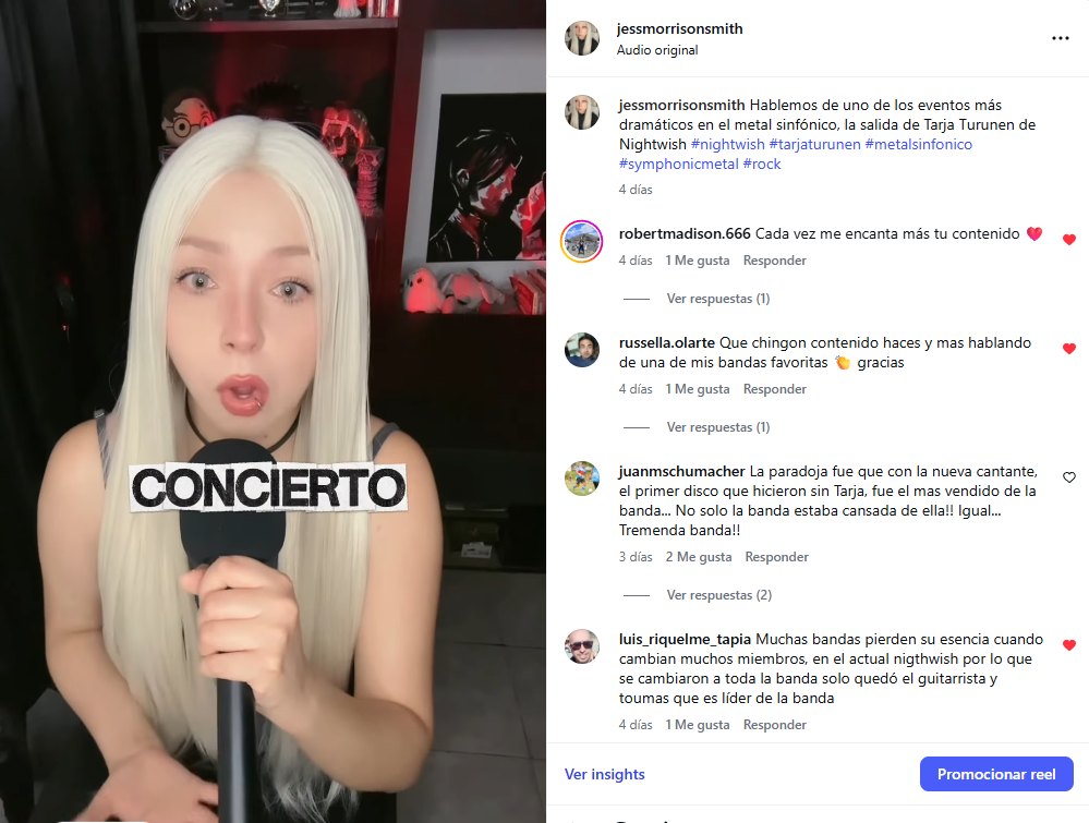 Contenido musical de Jess Morrison sobre Nightwish
